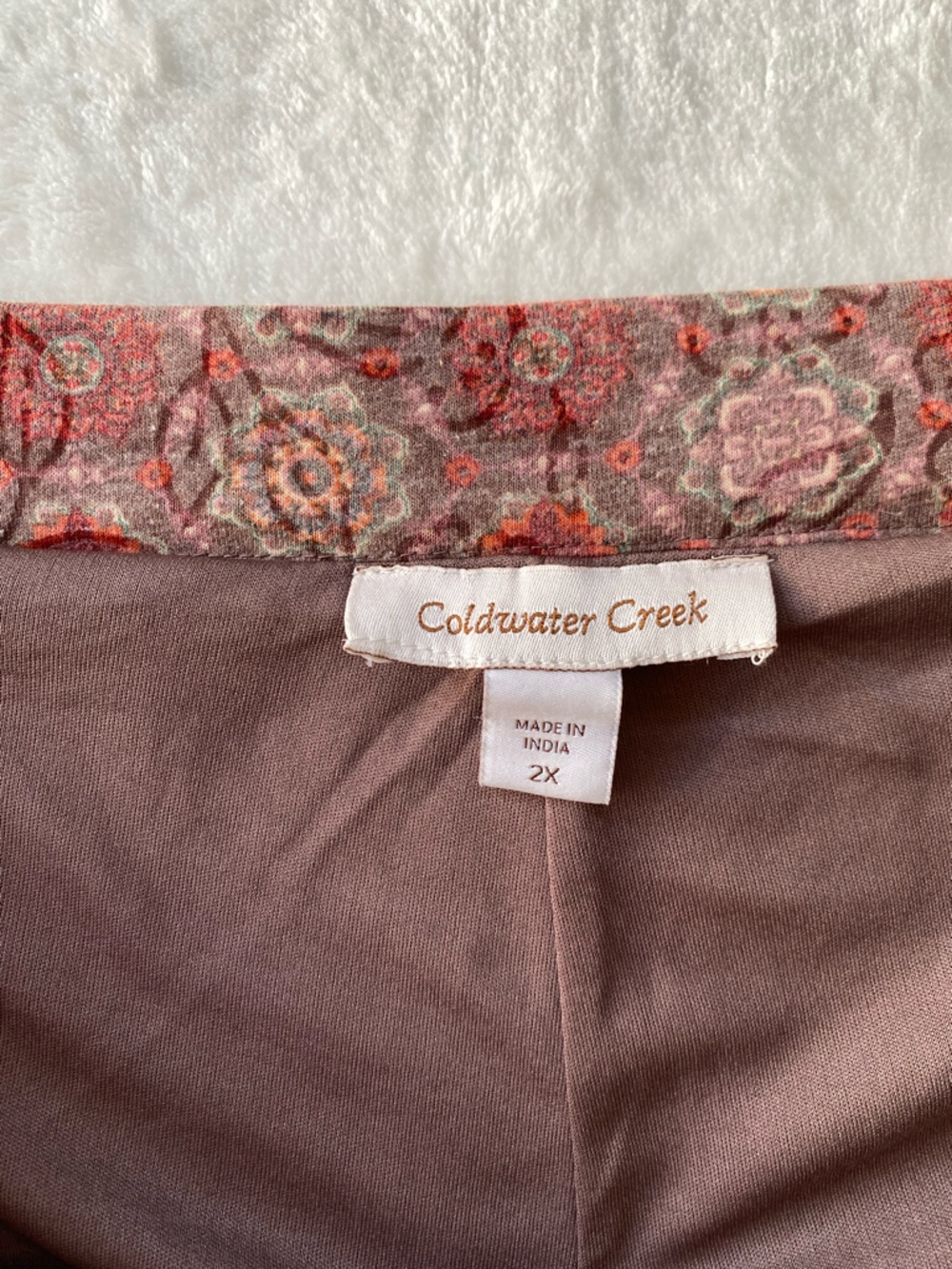 Coldwater Creek Floral Gored Midi Skirt 2X Lined Boho Cottagecore Paisley Plus - Picture 4 of 9
